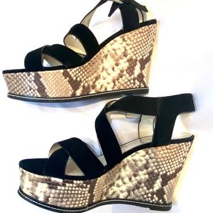 Michael Kors Faux Snakeskin Platform Sandals